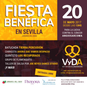 Lee más sobre el artículo Fiesta Benéfica en Jardines del Edén, Sevilla, 20 de Mayo de 2017